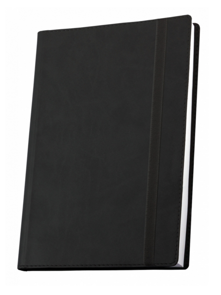 Ділова записна книжка Optima Vivella, А5, м'яка чорна обкладинка на резинці, O27104-01