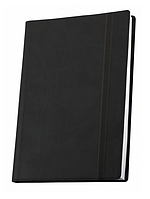 Ділова записна книжка Optima Vivella, А5, м'яка чорна обкладинка на резинці, O27104-01