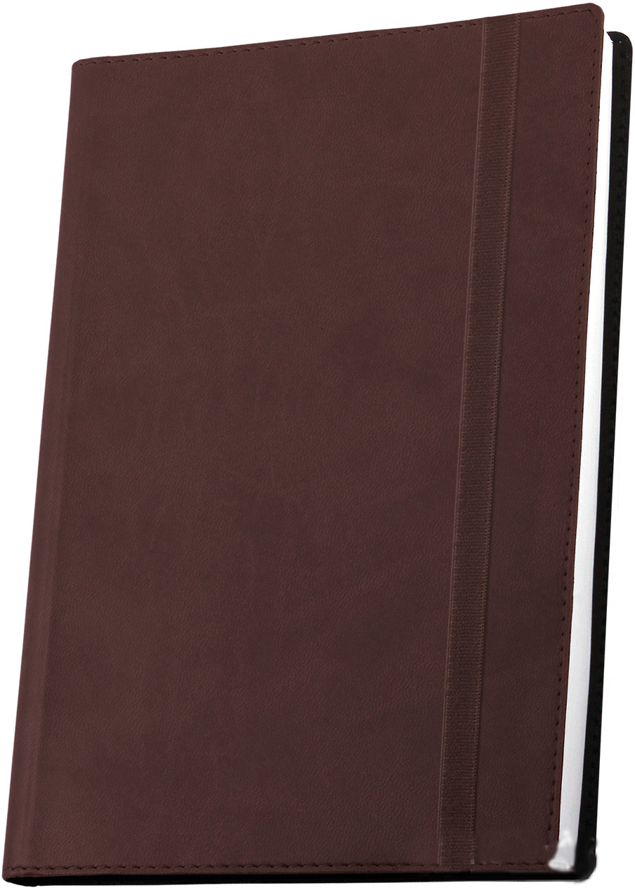 Ділова записна книжка Optima Vivella, А5, м'яка коричнева обкладинка з гумкою, O27104-07