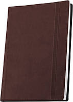 Деловая записная книжка Optima Vivella, А5, мягкая коричневая обложка с резинкой, O27104-07