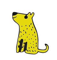 Брошка брошка значок пін жовтий пес собака метал емаль