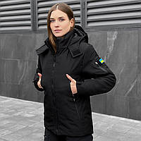Куртка женская зимняя тактическая Motiv теплая до -20*С черная Куртка армейская военная Бушлат зимний ЗСУ