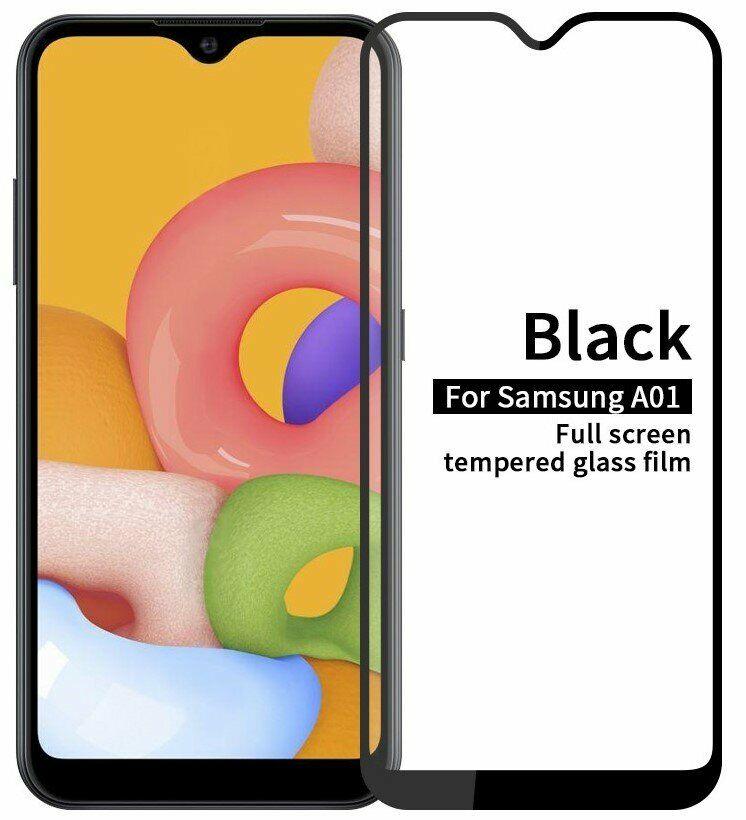 Захисне скло для Samsung A015 Galaxy A01 (2019) Full Glue (0.3 мм, 2.5D) чорне