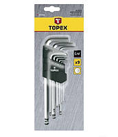 Набор шестигранных ключей Topex 35D957 HEX 2-10мм 9 шт