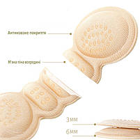 Вкладиші метелики для взуття від натирання та мозолів. Вставки під п'яти у взуття від натоптишів чорні 6мм, фото 8