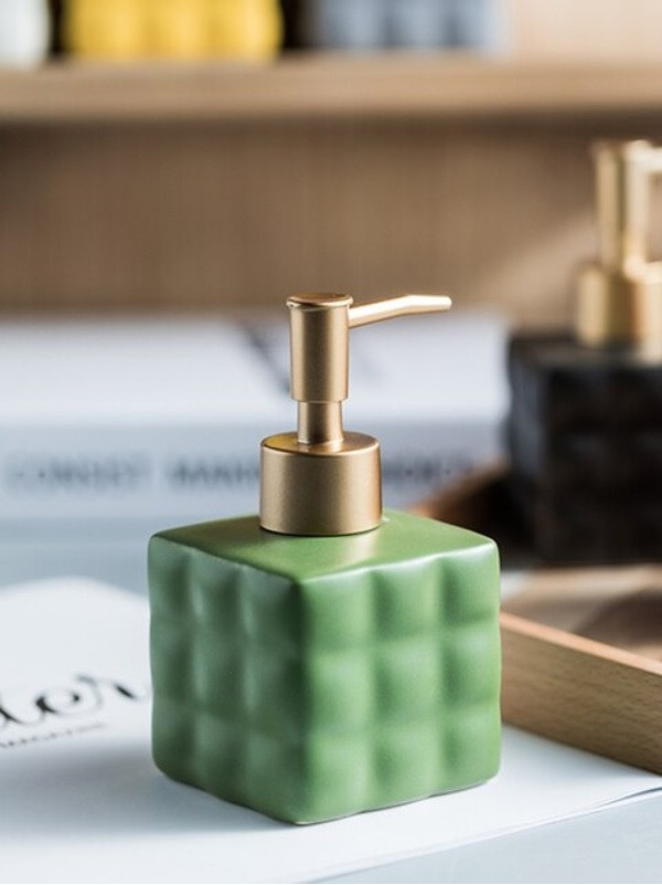 Дозатор для рідкого мила керамічний, диспенсер мила для ванної кумнати та кухні Зелений Люкс качество!+, фото 1