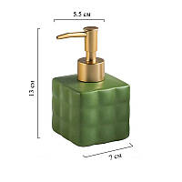 Дозатор для рідкого мила керамічний, диспенсер мила для ванної кумнати та кухні Зелений Люкс качество!+, фото 2