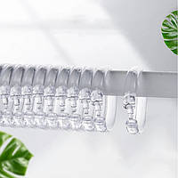 Прозрачные кольца для крепление душевой шторки к карнизу Bathlux, пластиковые, 12 штук в упаковке