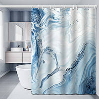 Шторка для ванни з поліестеру водонепроникна Bathlux 180x180 см з кільцями, фіранка для ванної кімнати 1853 Люкс качество!+, фото 4