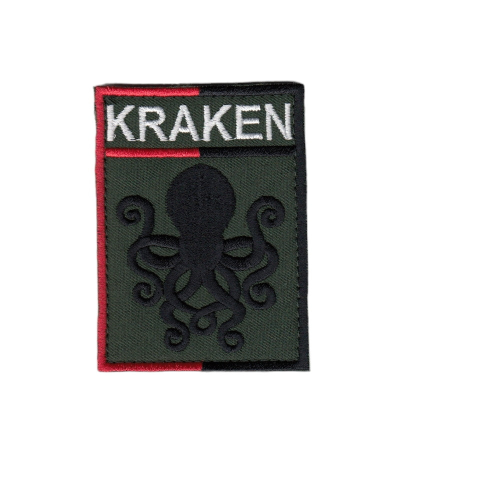 Шеврон військовий / армійський, kraken кракен, на оливці, ЗСУ. 6 см * 8,5 см