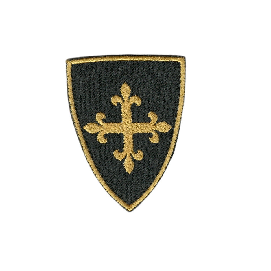 Шеврон військовий / армійський, Хрест, на оливці, ЗСУ. 6 см * 8,см