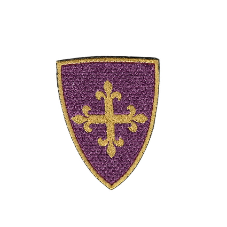 Шеврон військовий / армійський, Хрест, на бордовому, ЗСУ. 6 см * 8,см