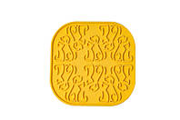 Килимок для злизування ласощів та їжі FIBOO Lollipop, 19 см, жовтий