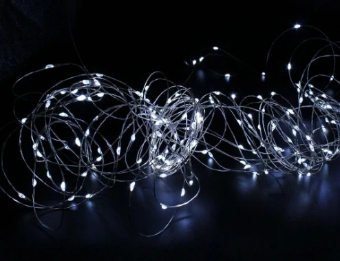 Xmas гірлянд 50 Led 5M (Copper) на дроті (Крапля роси) W WHITE працює від батарейок+USB Холодний білий iC227, фото 1