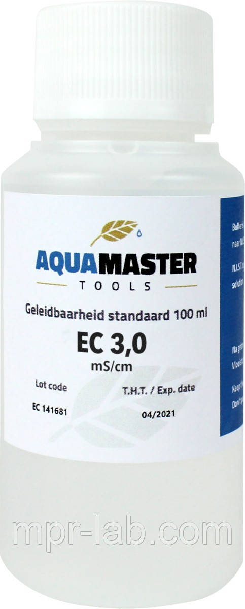 Калібрувальний розчин EC 3.0 для ЕС- метров (100мл) Aqua Master, Нидерланды, 1100 - фото 1 - id-p2030435699