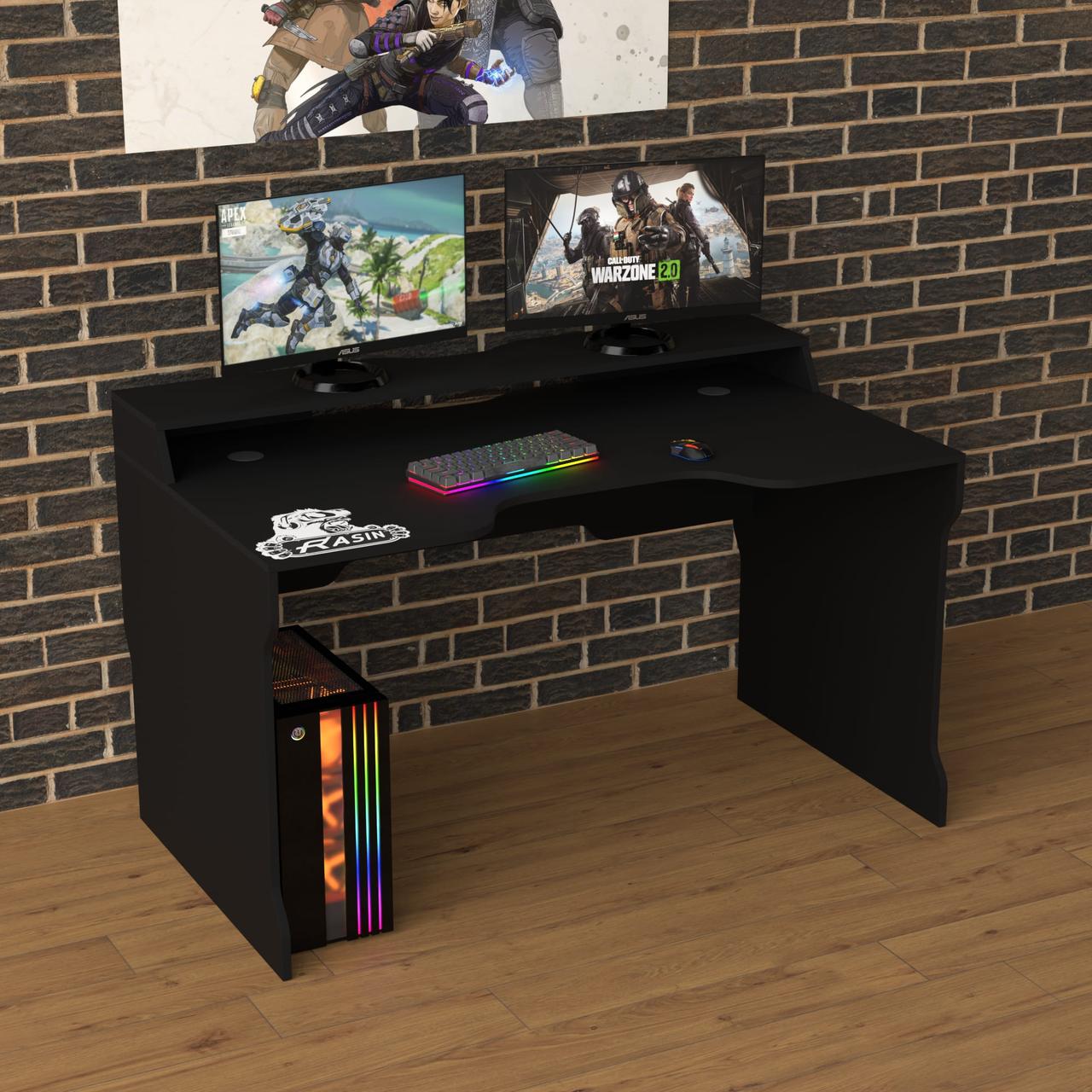 Геймерський стіл "Rasin RS-22" 120х80х75 см. Чорний, фото 1