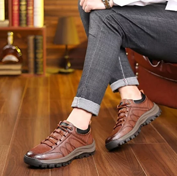 Черевики демісезонні чоловічі на шнурівці з екошкіри коричневі 40р