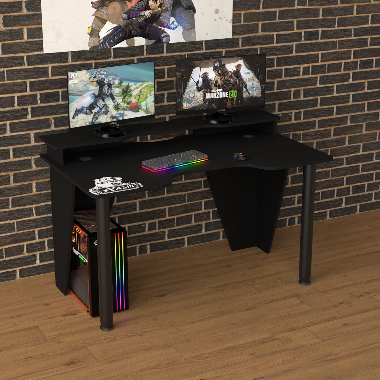 Геймерський стіл "Rasin RS-25" 120х80х75 см. Чорний, фото 1