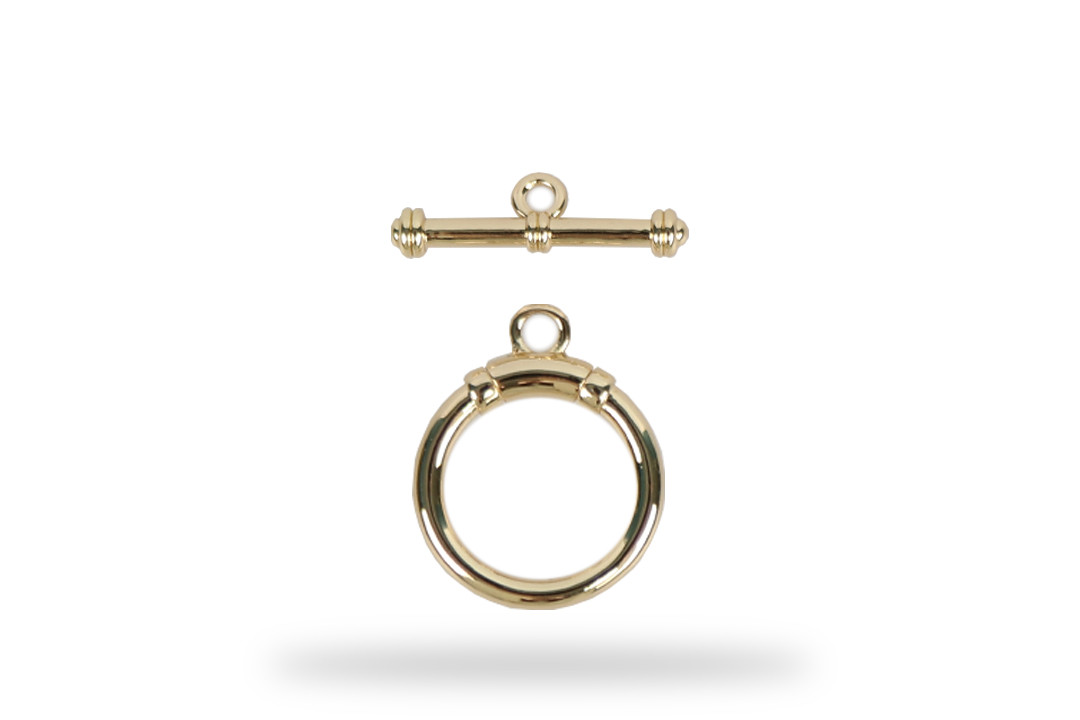 Застібка-тогл Велике кругле кільце, 13 мм-20 мм, золото, мідь, Китай, фото 1