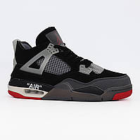 Кроссовки мужские Nike Jordan 4 черные / Найк Джордан 4 баскетбольные / найки высокие 41