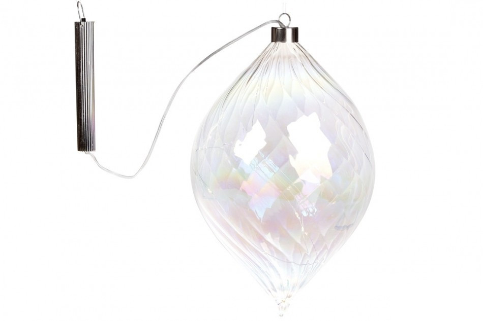 Ялинкова іграшка з LED-підсвіткою на батарейках "Diamond glow" 16 см