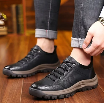 Черевики демісезонні чоловічі на шнурівці з екошкіри чорні 44р