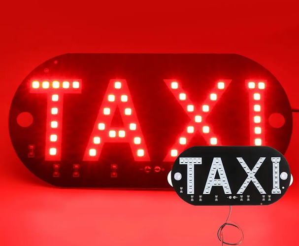 Такси шашка, светодиодная табличка TAXI, подсветка таксі LED (красная ...