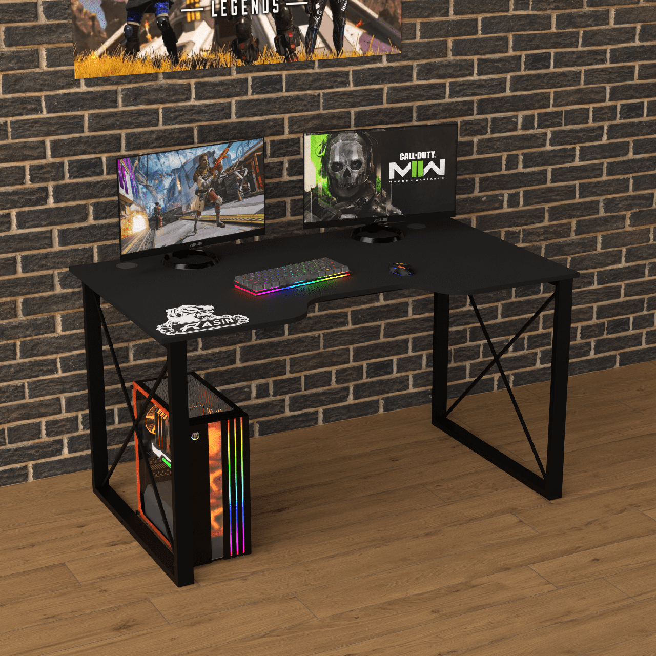 Геймерський стіл "Rasin LOFT-13" 120х80х75 см. Чорний, фото 1