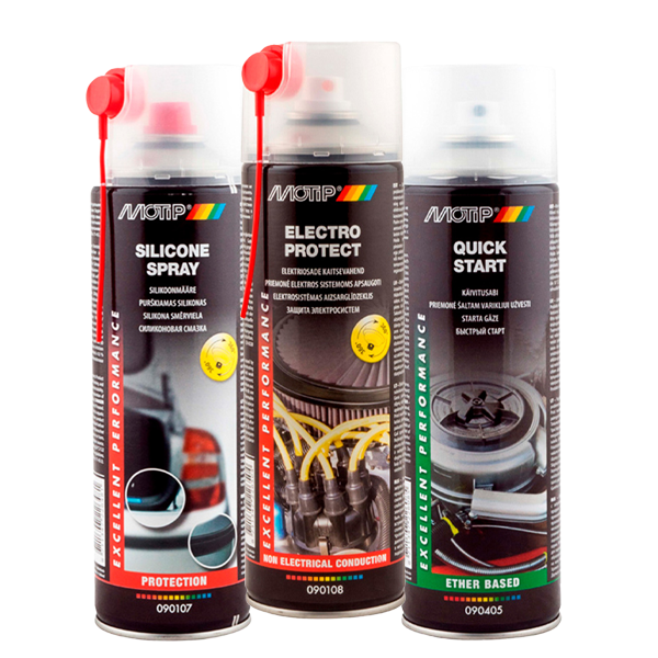 Набір зимових товарів Motip Tech (Силіконове мастило, Захист електросистем, Швидкий старт), фото 1