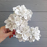 Обруч для ранковика — Біла квітка з блискітками, фото 4