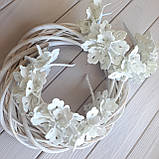 Обруч для ранковика — Біла квітка з блискітками, фото 6