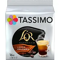Кофе в капсулах Tassimo Lor lungo Colombia 16 порций Тассимо колумбия нежный фруктовый вкус