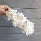 Обруч для свята— біла квітка зі срібними блискітками, фото 5