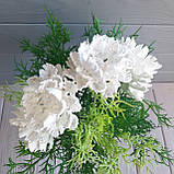 Обруч для свята— біла квітка зі срібними блискітками, фото 2