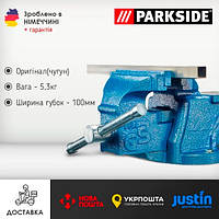 Оригинальные чугунные тиски PARKSIDE, слесарные тески с наковальней.