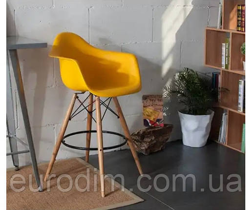 Стілець Тауер Вуд Eames барний високий жовтий, фото 4