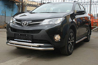 Захист переднього бампера, кенгуруятник (подвійний вус) Toyota Rav 4 2013+