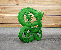 Статуэтка китайского дракона в классическом стиле. Зеленый. 10 см.
