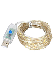 Гірлянда 100 led нитка довжина 10м c USB для 5v, powerbank Warm White, фото 3