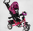 Велосипед дитячий триколісний Best Trike 6588/72-109 колеса піна 25/20 см, музична фара, бузковий USB, фото 4