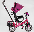 Велосипед дитячий триколісний Best Trike 6588/72-109 колеса піна 25/20 см, музична фара, бузковий USB, фото 5