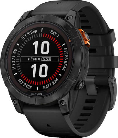 Смарт-годинник Garmin Fenix 7 Pro Solar Slate Gray w. Black Band (010-02777-00/01), фото 1