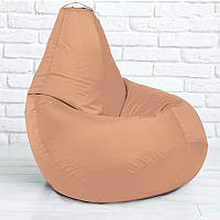 Большой пуф груша бескаркасное мягкое кресло Удобный лежак мешок для дома Kospa пудровый 140х100 см