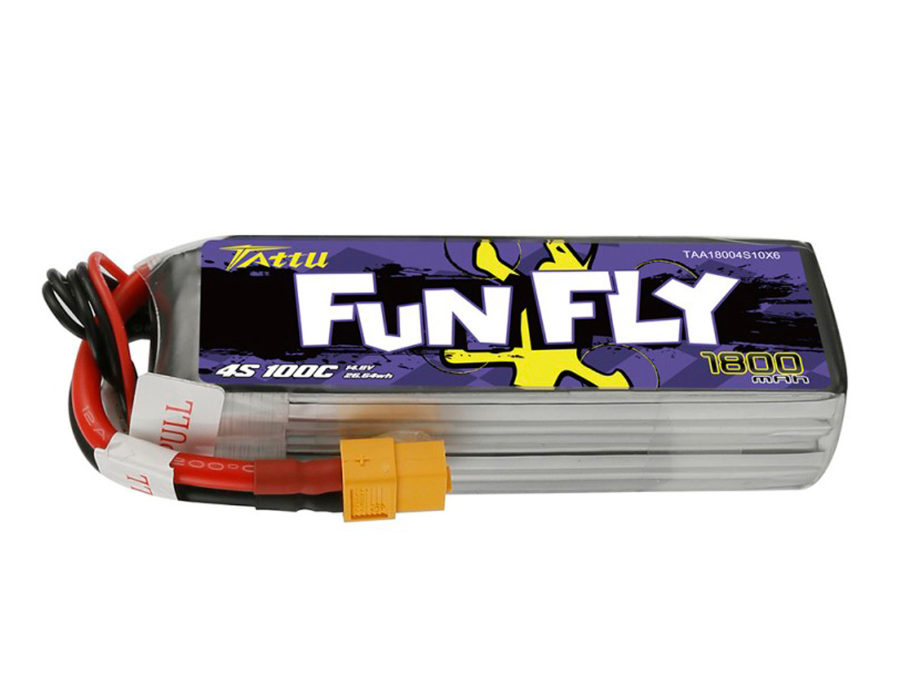 LiPo акумулятор TATTU FunFly 1800 mAh 4S 100C, 14.8 В, XT60, JST-XH, для FPV-дронів