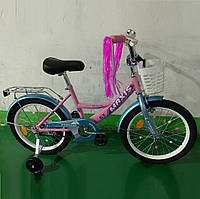 Велосипед детский двухколесный 20" дюймов CORSO MAXIS CL-20211, корзина, украшения, ручной тормоз, розовый