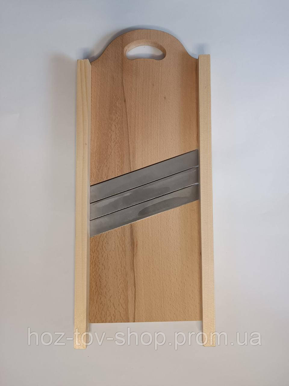 Дерев'яна шаткування з трьома ножами (бук) розмір 20*48 см.