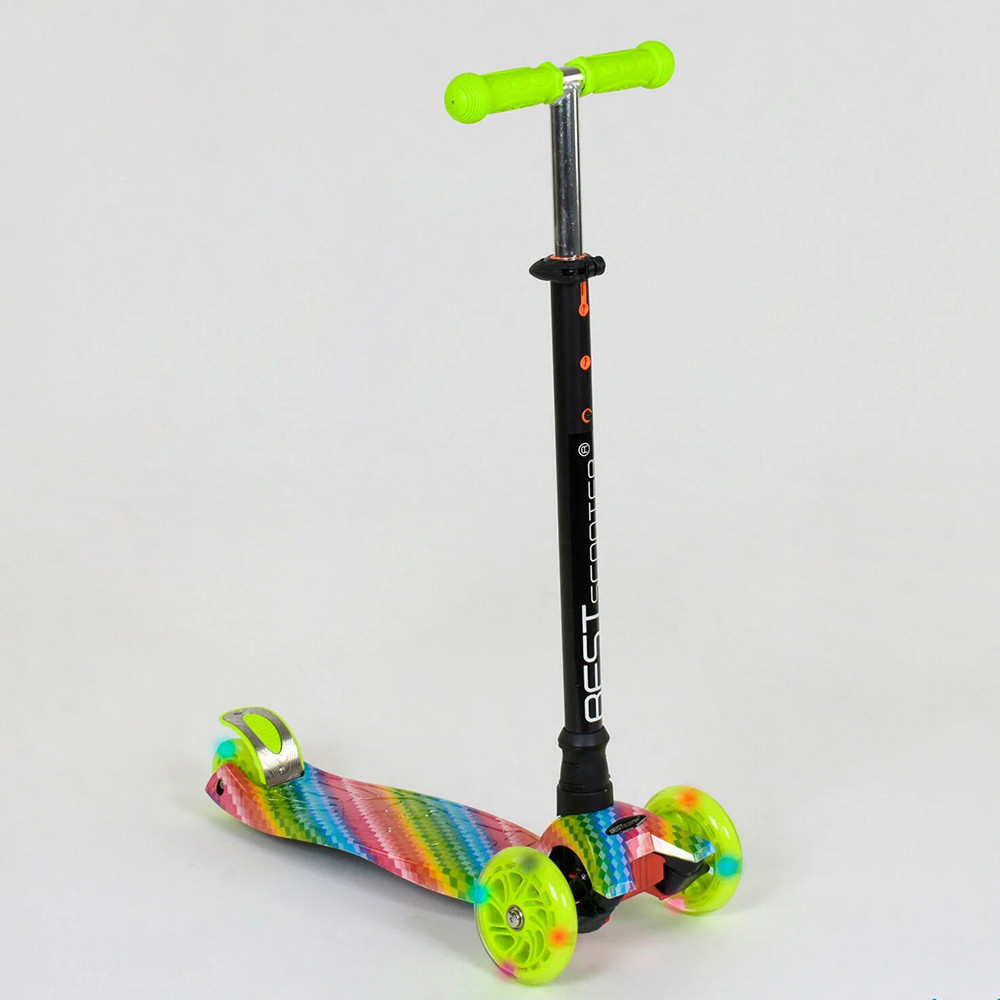 Самокат триколісний Best Scooter 779-1335 колеса 4, PU-120 мм, з підсвіткою, фото 1