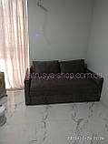 Диван прямий Кубус 80-120-140-160 (преміум) вузькі бильця велюр антикіготь темно-сірий, фото 2