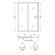 Душові двері в нішу Qtap Taurus CRM2013-14.C6 130-140x185 см, скло Clear 6 мм, покриття CalcLess, фото 2