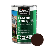 Эмаль алкидная универсальная Rolax ПФ-115 темный шоколад 0.9 кг